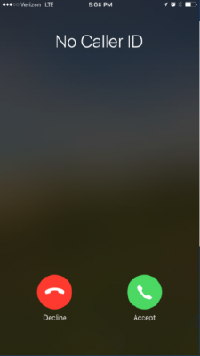 Captura de pantalla sin identificador de llamadas